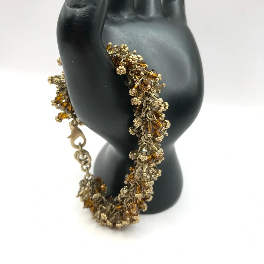 Banana Republic Gold-Tone and Brown Beaded Cha-Cha Bracelet - Picture 2 of 6